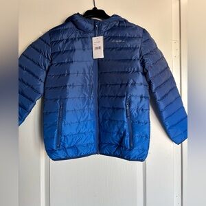 Eddie Bauer NWT Youth Blue Ombre Down Puffer Jacket Size Large 14